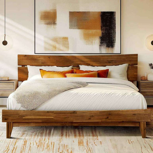 Acacia Solid Wood Bed Frame - Aurora Style for a Stylish Bedroom