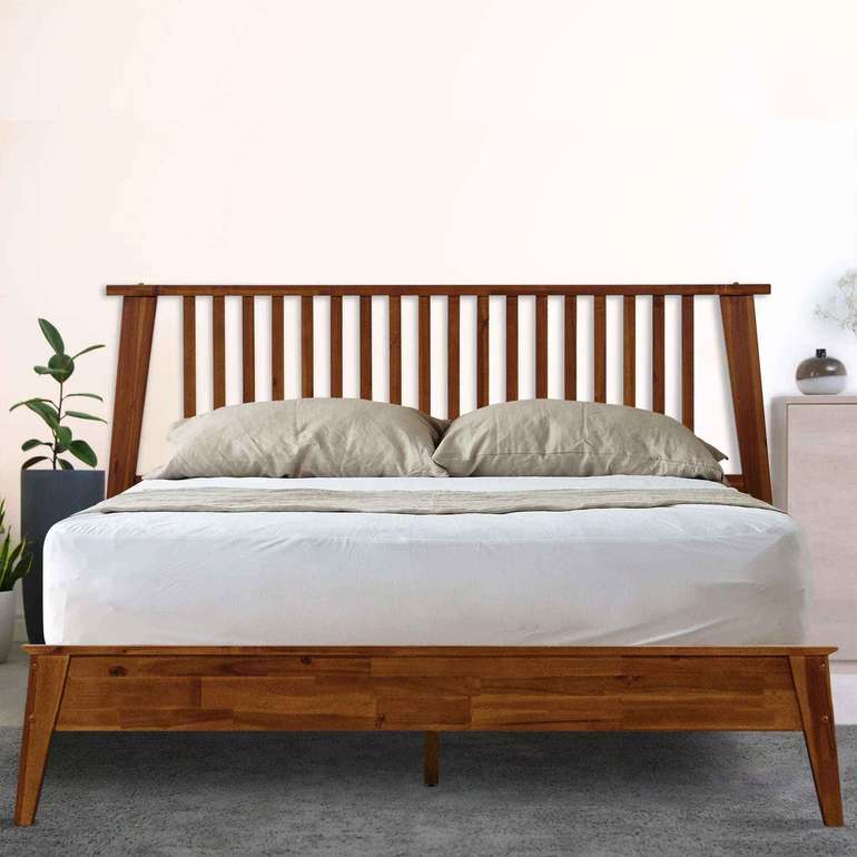 Acacia Kaylin Deluxe Wood Platform Bed Frame for Stylish Bedrooms